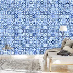 Papier Peint Belle Mosaïque Orientale Bleue – Image 3