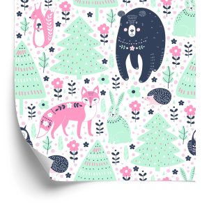 Papier Peint Pour Les Enfants - Animaux De La Forêt – Image 2