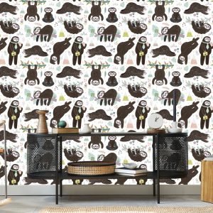 Papier Peint Pour Les Enfants - Paresseux Endormis – Image 5