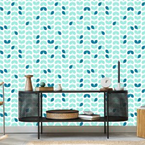 Papier Peint Feuilles Turquoise De Style Scandinave – Image 5