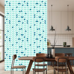 Papier Peint Feuilles Turquoise De Style Scandinave – Image 4