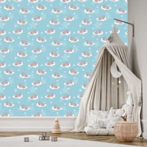 Papier Peint Pour Les Enfants - Éléphants Endormis Dans Les Nuages – Image 3