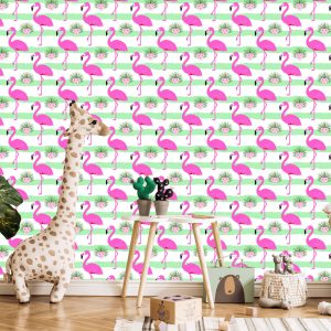 Papier Peint Pour Les Enfants - Flamants Roses – Image 5