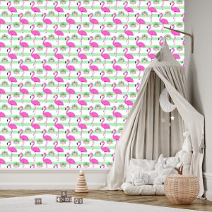 Papier Peint Pour Les Enfants - Flamants Roses – Image 3