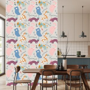 Papier Peint Pour Les Enfants - Joyeux Animaux Colorés – Image 4