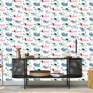 Papier Peint Pour Les Enfants - Chiens Heureux Colorés – Image 5