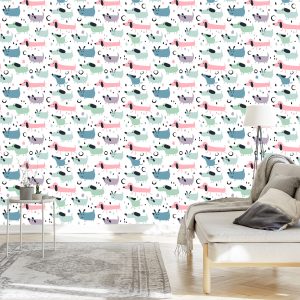 Papier Peint Pour Les Enfants - Chiens Heureux Colorés – Image 3