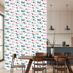 Papier Peint Pour Les Enfants - Chiens Heureux Colorés – Image 4