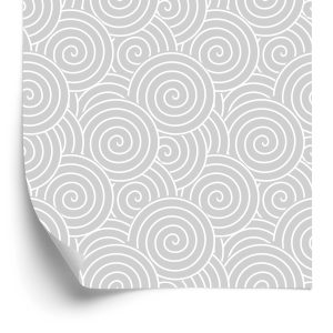 Papier Peint Rétro - Gris Tourbillonnant - Spirales Blanches – Image 2