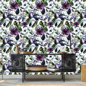 Papier Peint Feuilles De Fleurs Tropicales – Image 5