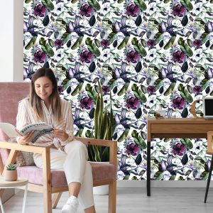 Papier Peint Feuilles De Fleurs Tropicales – Image 7