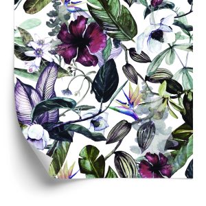 Papier Peint Feuilles De Fleurs Tropicales – Image 2