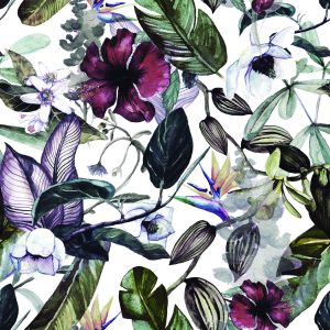 Papier Peint Feuilles De Fleurs Tropicales – Image 1