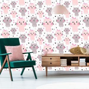 Papier Peint Pour Les Enfants - Chats Pastel Mignons – Image 6