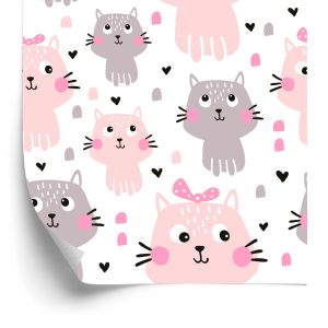 Papier Peint Pour Les Enfants - Chats Pastel Mignons – Image 2