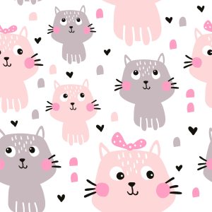 Papier Peint Pour Les Enfants - Chats Pastel Mignons – Image 1