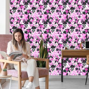 Papier Peint Mosaïque Moderne Avec Oiseaux Et Plantes Exotiques – Image 7