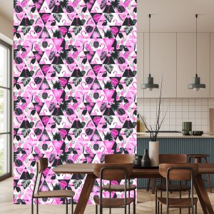 Papier Peint Mosaïque Moderne Avec Oiseaux Et Plantes Exotiques – Image 4