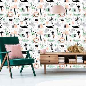 Papier Peint Pour Les Enfants - Animaux De La Jungle – Image 6