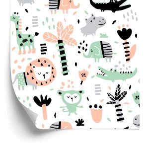 Papier Peint Pour Les Enfants - Animaux De La Jungle – Image 2