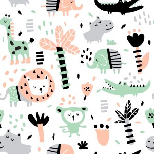 Papier Peint Pour Les Enfants - Animaux De La Jungle – Image 1