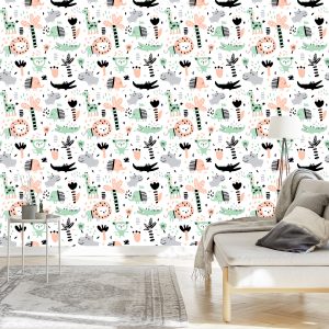 Papier Peint Pour Les Enfants - Animaux De La Jungle – Image 3