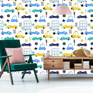 Papier Peint Coloré, Jouet, Voitures, Pour, Children., Conte Fées, Décoration – Image 6