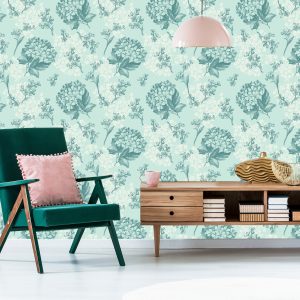 Papier Peint Motif Rétro Floral Délicat – Image 6