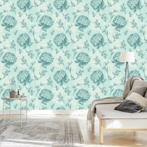 Papier Peint Motif Rétro Floral Délicat – Image 3