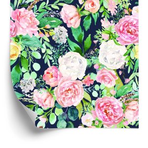 Papier Peint Fleurs Et Feuilles Colorées Peintes À L'aquarelle – Image 2