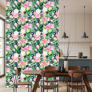 Papier Peint Fleurs Et Feuilles Colorées Peintes À L'aquarelle – Image 4