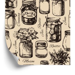 Papier Peint Pour Les Pots De Cuisine Comme Esquissé – Image 2