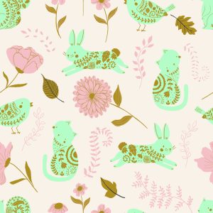 Papier Peint Pour Les Enfants - Animaux Colorés Dans Le Jardin – Image 1