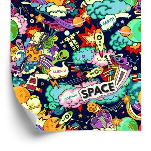 Papier Peint Pour Les Enfants-Cosmos, Dessin Animé – Image 2