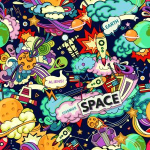 Papier Peint Pour Les Enfants-Cosmos, Dessin Animé – Image 1