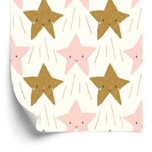 Papier Peint Pour Les Enfants - Jolies Étoiles Souriantes – Image 2