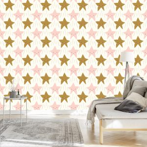 Papier Peint Pour Les Enfants - Jolies Étoiles Souriantes – Image 3