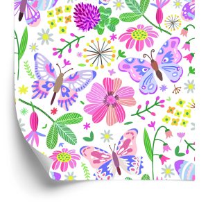Papier Peint Pour Les Enfants - Papillons Dans Le Pré – Image 2