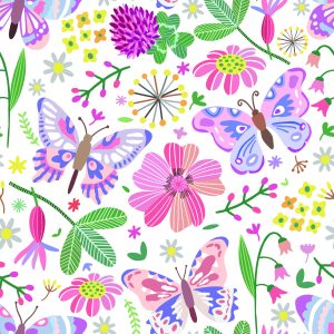 Papier Peint Pour Les Enfants - Papillons Dans Le Pré – Image 1