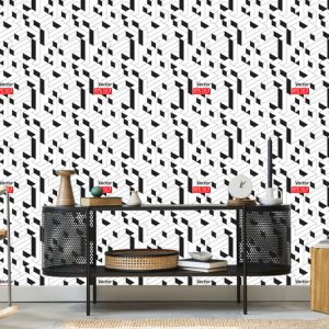 Papier Peint Motif Géométrique Noir Et Blanc – Image 5