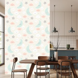 Papier Peint Pour Les Enfants - Nuages ​​Et Étoiles – Image 4