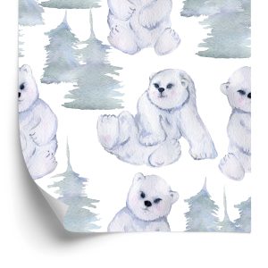 Papier Peint Pour Les Enfants - Adorables Oursons - Aquarelle – Image 2