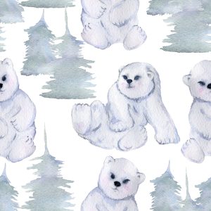 Papier Peint Pour Les Enfants - Adorables Oursons - Aquarelle – Image 1