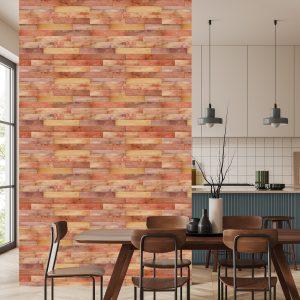 Papier Peint Planches De Bois Horizontales Colorées – Image 4