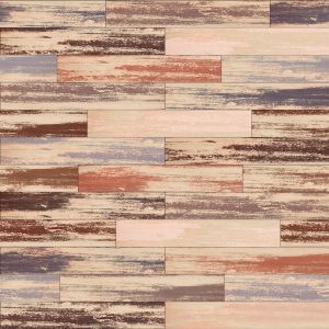 Papier Peint Planches De Bois Colorées Dans Un Style Rétro – Image 1