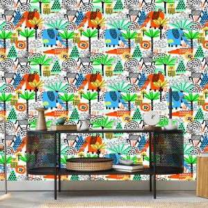 Papier Peint Pour Les Enfants - Animaux De Safari Amusants – Image 5