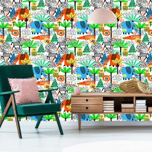 Papier Peint Pour Les Enfants - Animaux De Safari Amusants – Image 6