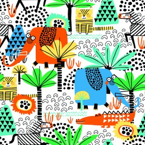 Papier Peint Pour Les Enfants - Animaux De Safari Amusants – Image 1