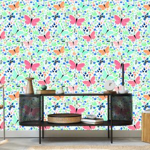 Papier Peint Pour Les Enfants - Papillons Et Fleurs – Image 5