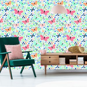 Papier Peint Pour Les Enfants - Papillons Et Fleurs – Image 6
